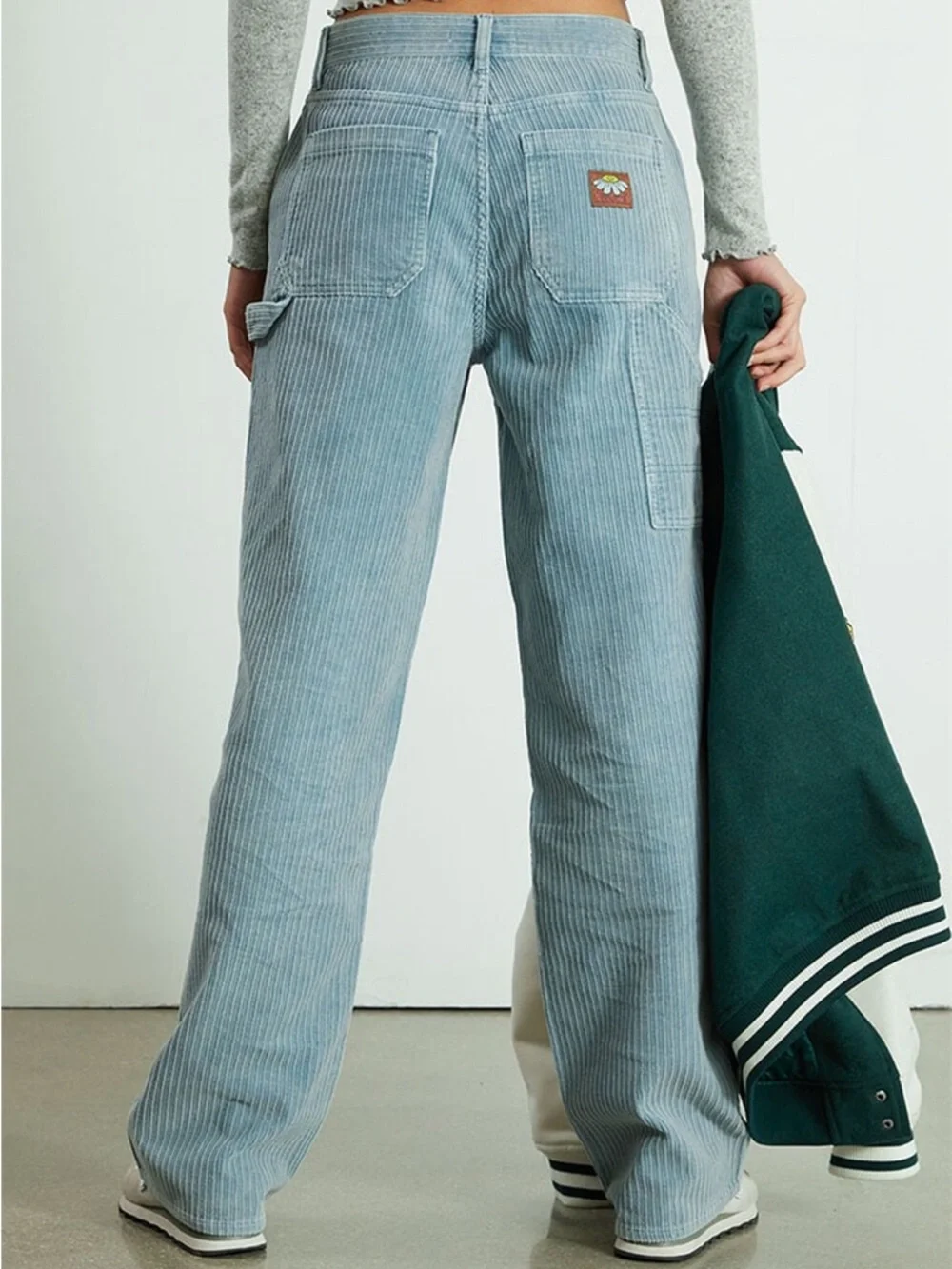 Pacsun Blue Corduroy Baggy Carpenter Pants Corduroy Wide-Leg Jeans